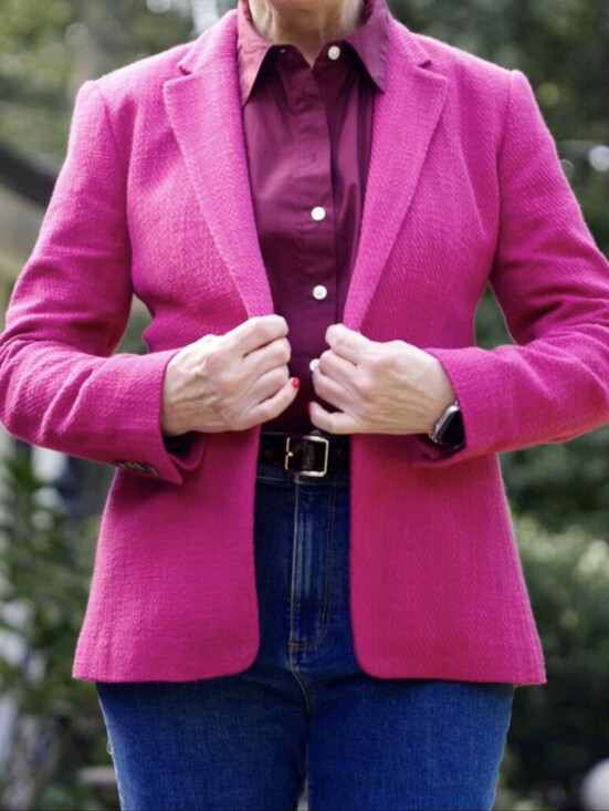 Ann Taylor Jackets & Blazers - Ann Taylor Hutton Textured Single Button Blazer - Fuchsia